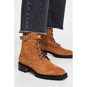Rachel Comey Dame Suede Lace Up Lugged Combat Boots